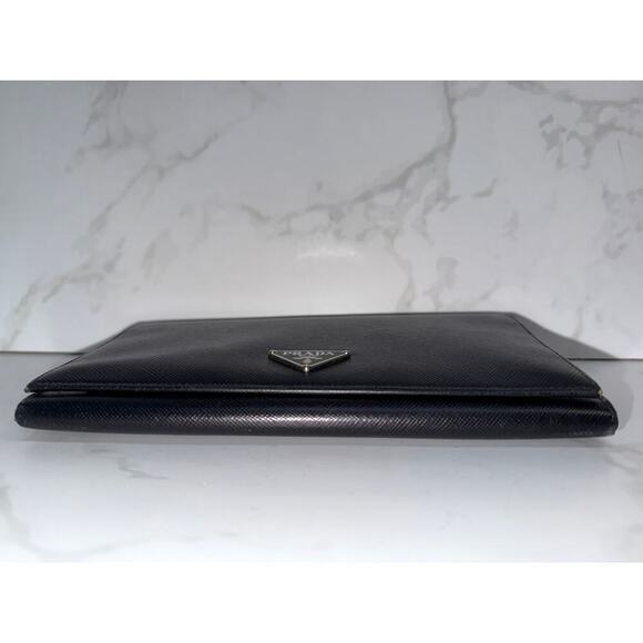 Prada Saffiano Continental Flap Wallet in Black - Picture 11 of 12